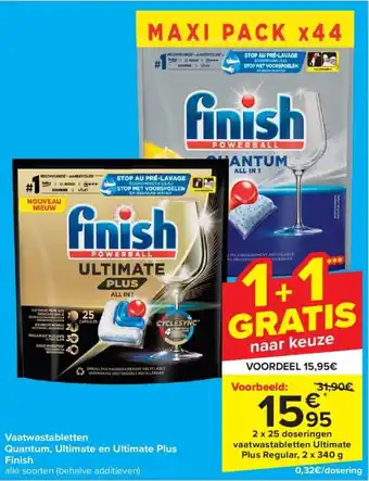 Carrefour Vaatwastabletten Quantum, Ultimate en Ultimate Plus Finish aanbieding