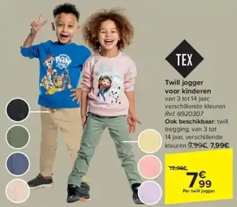 Carrefour Twill jogger voor kinderen aanbieding