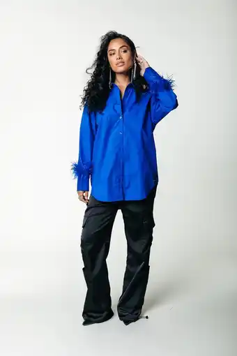 Bol.com Colourful Rebel Talia Feather Oversized Boyfriend Blouse- XL aanbieding