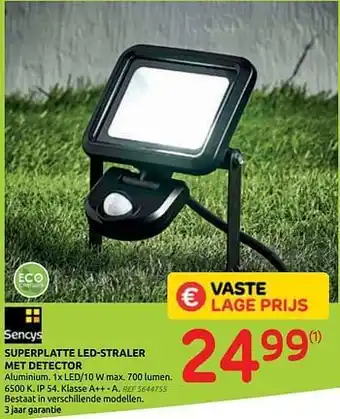 Superplatte led-straler met detector