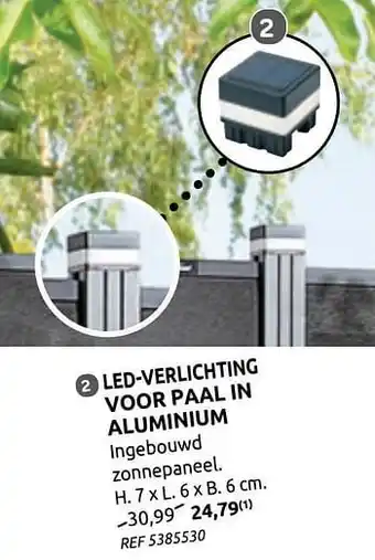 Brico Ledverlichting voor paal in aluminium aanbieding