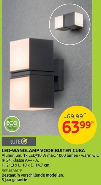 Brico Led-wandlamp voor buiten cuba aanbieding