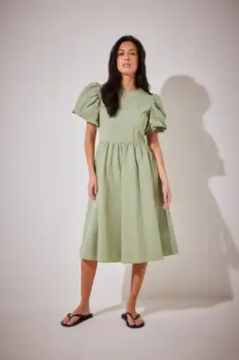 Bol.com NA-KD Puff Sleeve Midi Dress Dames Jurk - Maat 36 aanbieding