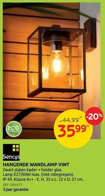 Brico Hangende wandlamp vint aanbieding