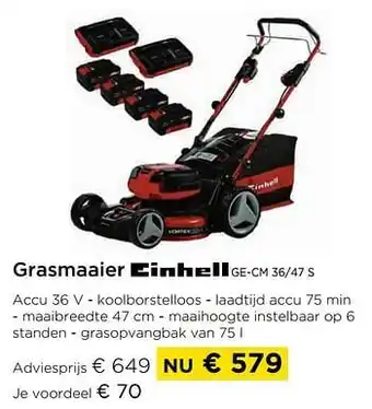 Grasmaaier einhell ge-cm 36-47 s