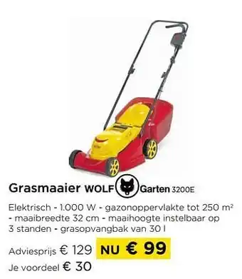 Grasmaaier wolf garten 3200e