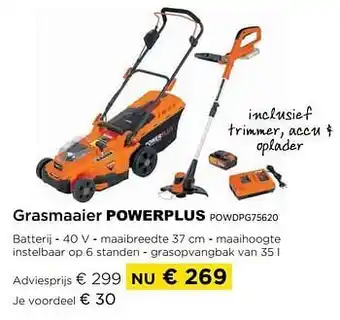 Molecule Grasmaaier powerplus powdpg75620 aanbieding