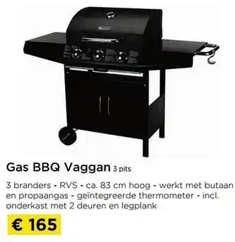 Gas bbq vaggan 3 pits