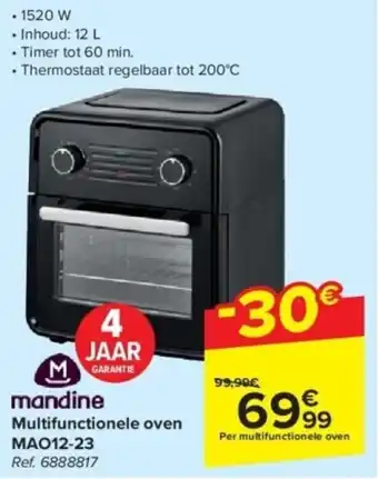 mandine Multifunctionele oven MAO12-23