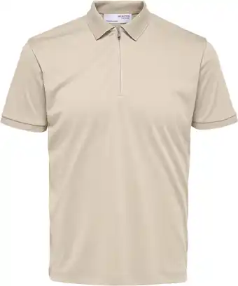 Bol.com SELECTED HOMME SLHFAVE ZIP SS POLO NOOS Heren Poloshirt - Maat L aanbieding