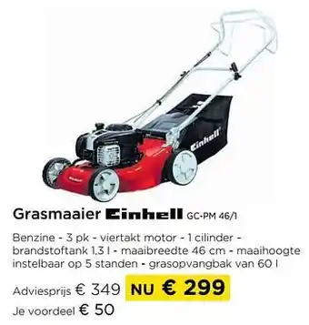 Molecule Grasmaaier einhell gc-pm 46-1 aanbieding