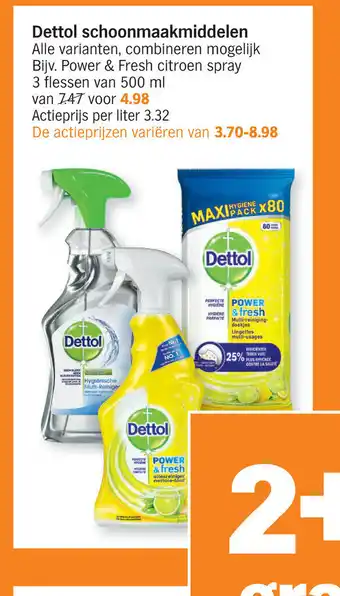 Albert Heijn Dettol schoonmaakmiddelen 500ml aanbieding