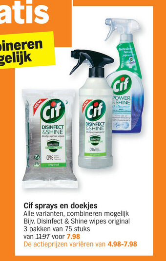 Albert Heijn Cif sprays en doekjes aanbieding