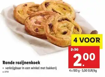 Lidl Ronde rozijnenkoek 4 x 100g aanbieding