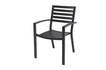 Brico Chaise de Jardin empilable Central Park Vina noir aanbieding