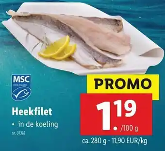 Lidl Heekfilet 280g aanbieding