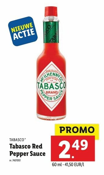 Lidl Tabasco Red Pepper Sauce 60ml aanbieding
