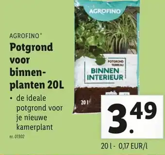 Lidl Potgrond voor binnen-planten 20L aanbieding