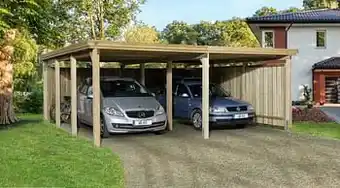 Brico Carport Weka 618 Gr.2 non traité sans toit 576x591cm aanbieding