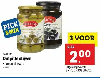 Lidl Ontpitte olijven 3 x 170g aanbieding
