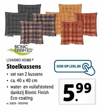 Lidl Stoelkussens 40 x 40 cm aanbieding