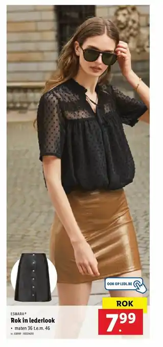 Lidl Rok in Lederlook aanbieding