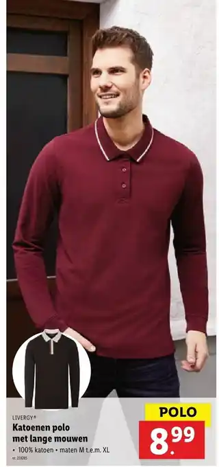 Lidl Katoenen Polo Met Lange Mouwen aanbieding