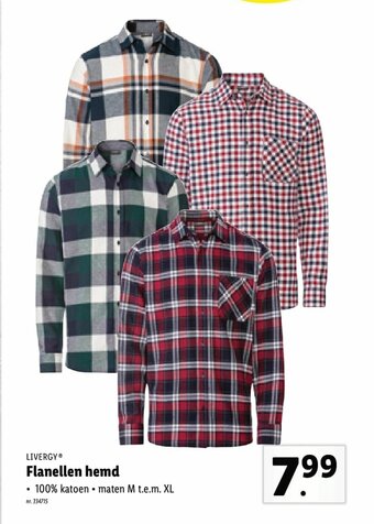 Lidl Flanellen Hemd aanbieding