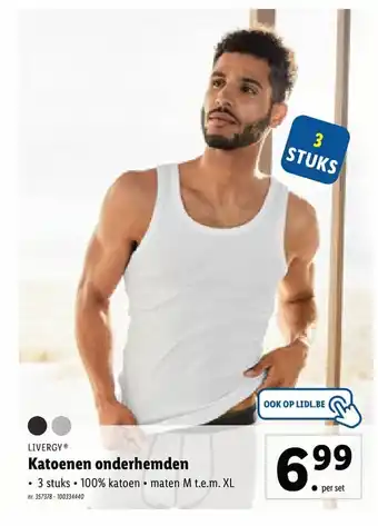 Lidl Katoenen Onderhemden 3 stuks aanbieding