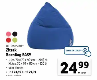 Lidl Zitzak BeanBag Easy L ( ca. 70 x 70 x 90 cm- 120 L ) aanbieding