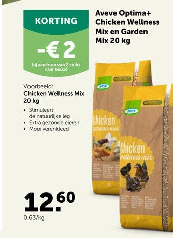 AVEVE Optima+Chicken Wellness Mix en Garden Mix 20 kg aanbieding