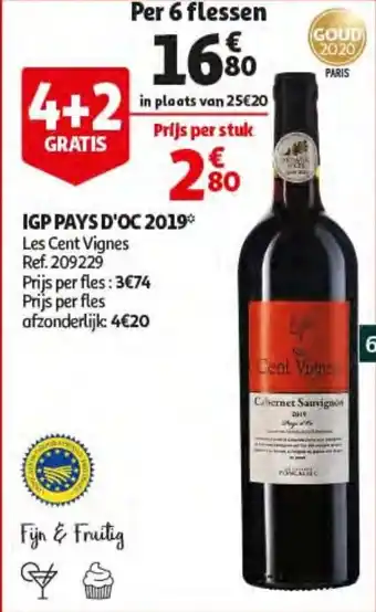 Auchan IGP Pays D'Oc 2019 aanbieding