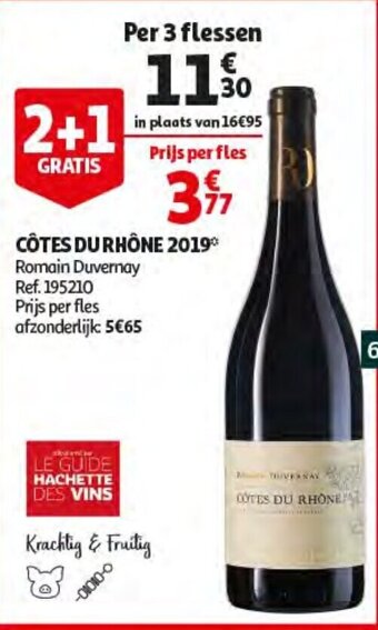 Auchan Cotes Du Rhone 2019 aanbieding