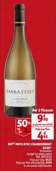 Auchan IGP Pays D'Oc Chardonnay 2020 aanbieding