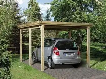 Brico Carport Weka 617 Gr.1 non traité + toit 294x398cm aanbieding