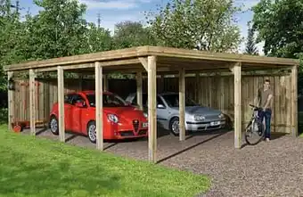Brico Carport double Weka 618 GR.3 576x784cm aanbieding