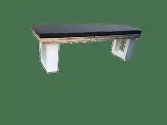 Brico Banc de jardin Wood4you New England Douglas bois + coussin 140x38x45cm aanbieding