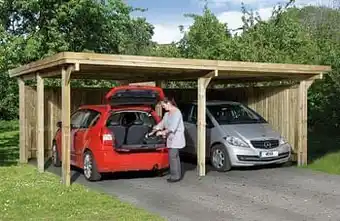 Brico Carport double Weka 618 GR.1 576x398cm aanbieding