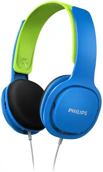 Bol.com Philips SHK2000 - Kids Koptelefoon - On-Ear Volumebegrenzing - Blauw/Groen - Ergonomische hoofdband aanbieding
