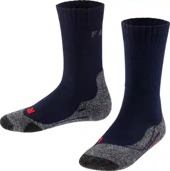 Bol.com FALKE TK2 Wandelen anti blaren, anti zweet merino wol sportsokken kinderen blauw - Maat 23-26 aanbieding
