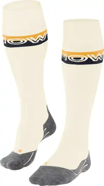 Bol.com FALKE SK2 Intermediate skiën anti blaren, anti zweet merinowol wintersportsokken heren wit - Maat 44-45 aanbieding