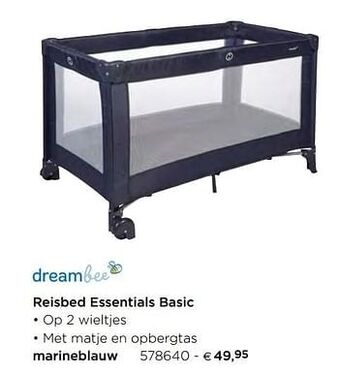 Dreambaby Reisbed essentials basic marineblauw aanbieding