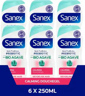 Bol.com Sanex Natural Prebiotic from Bio Agave Calming douchegel - Voordeelverpakking - 6 x 250 ml aanbieding