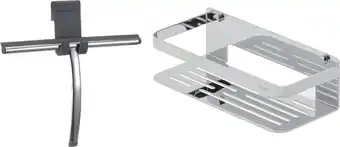 Bol.com Tiger Caddy Douchemand 24 cm met raamwisser inclusief glashaak Chroom / RVS gepolijst aanbieding