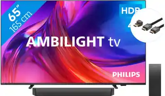 Coolblue Philips The One 65PUS8508 - Ambilight (2023) + Soundbar + Hdmi kabel aanbieding