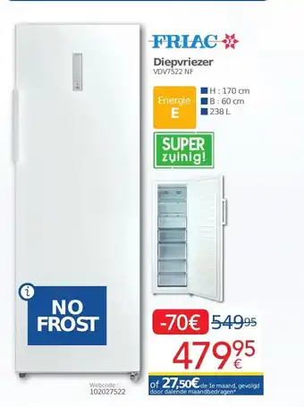 Eldi FRIAC Diepvriezer NO FROST aanbieding