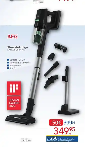 Eldi AEG Steelstofzuiger 25,2V aanbieding