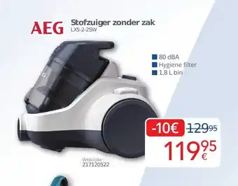 Eldi AEG Stofzuiger zonder zak 1,8L bin aanbieding