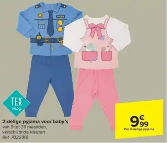 Carrefour 2-delige pyjama voor baby’s aanbieding