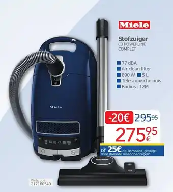Eldi Miele Stofzuiger 890W 5L aanbieding